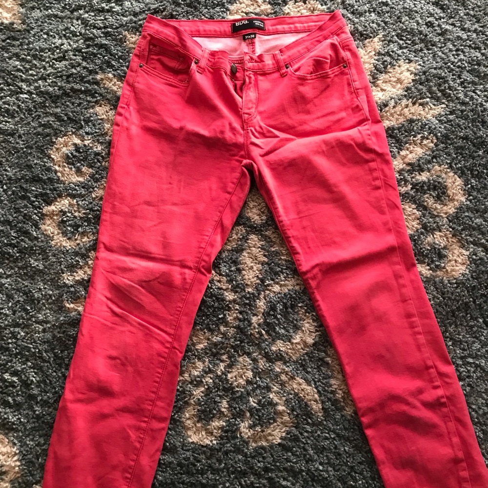 Cigarette Mid Rise Red Jean
